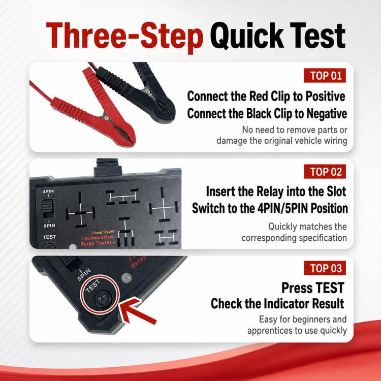 DW950 12V/24V Universal Automotive Relay Tester
