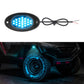 Ice blue LED underglow rock light with oval lens and attached wiring