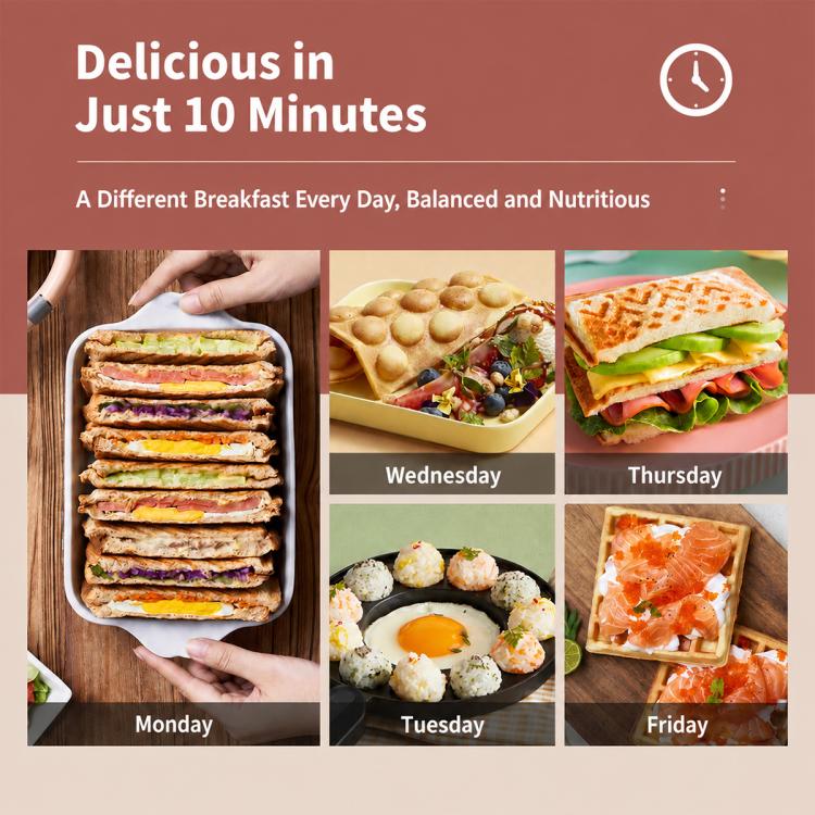 Household Mini Waffle Maker Breakfast Bread Maker Sandwich Maker, AU Plug, EU Plug, UK Plug, US Plug