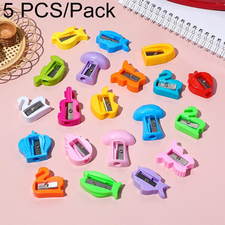 5 PCS/Pack Simple Manual Single-hole Pencil Sharpener
