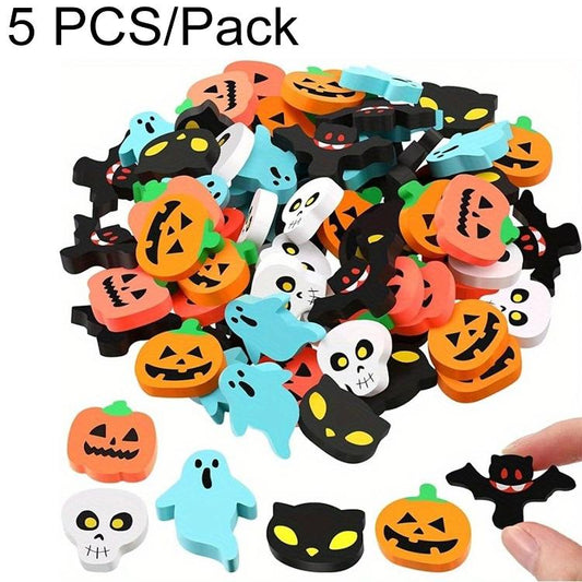 5 PCS/Pack Cute Cartoon Halloween Themed Eraser
