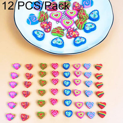 12 PCS/Pack Valentines Day Themed Erasers