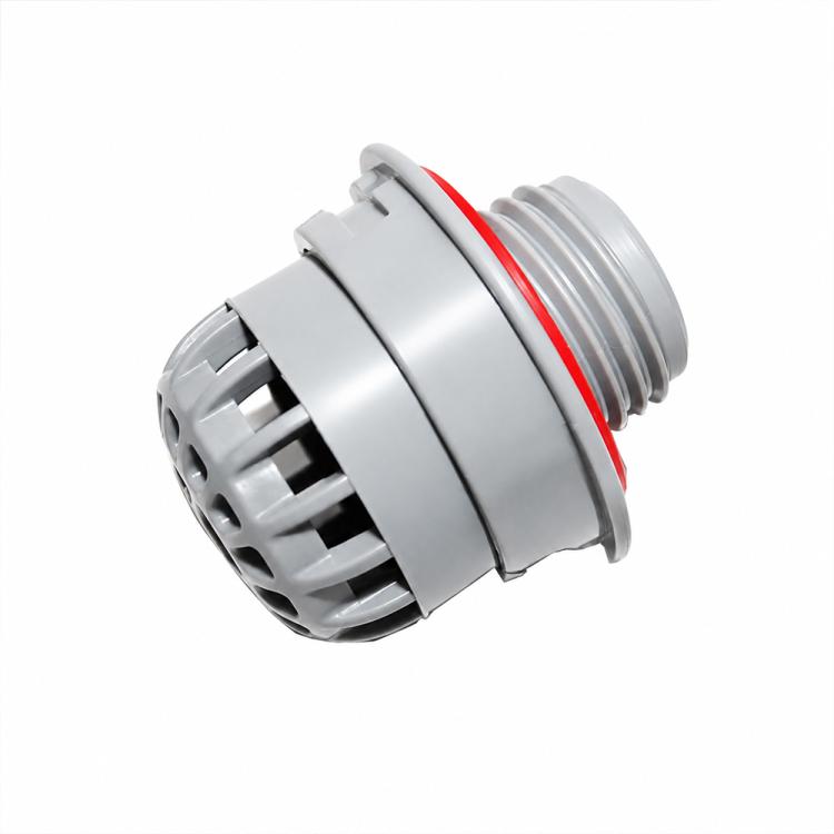 Grey replacement filter cartridge with red sealing ring and threaded connector inlet