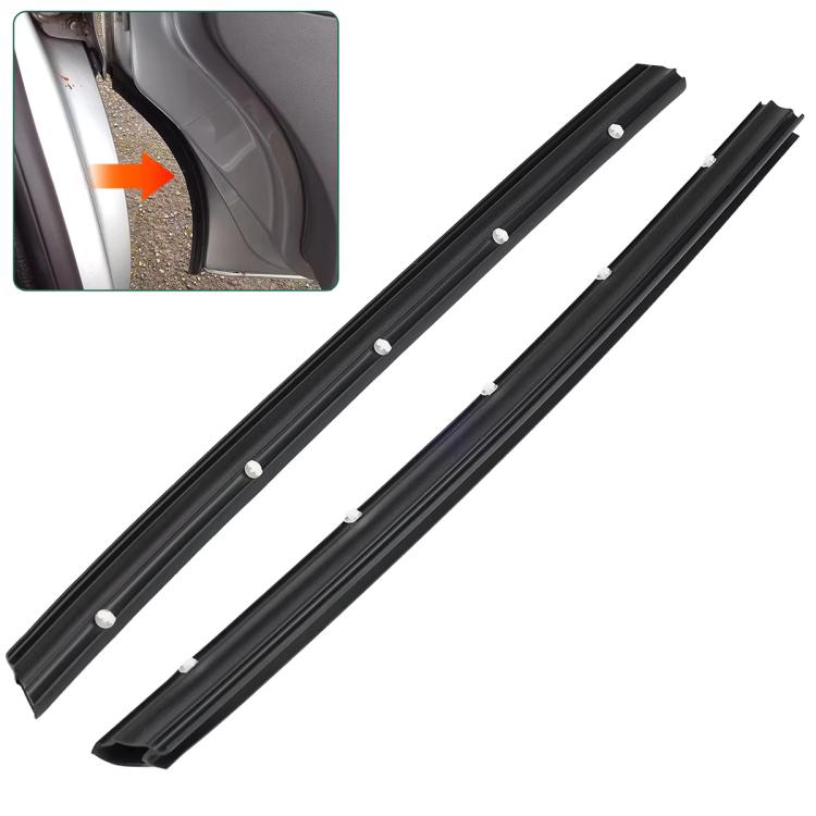 Pair of black rubber car door seal strips with metal mounting studs