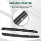 Pair of black door seal strips with white mounting clips and evenly spaced studs