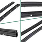 Black rubber door seal strips showing curved lip and side mounting profile