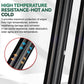 Black rubber door seal with textured surface and white snap-fit mounting studs