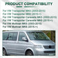 Black door seal strips fitted along the side of a Volkswagen-style van