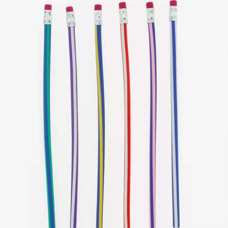 5 PCS/Pack Unbreakable Colored Striped Soft Pencil