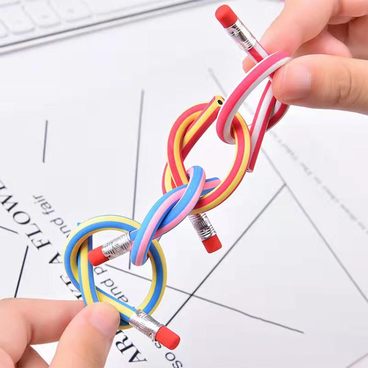 5 PCS/Pack Unbreakable Colored Striped Soft Pencil