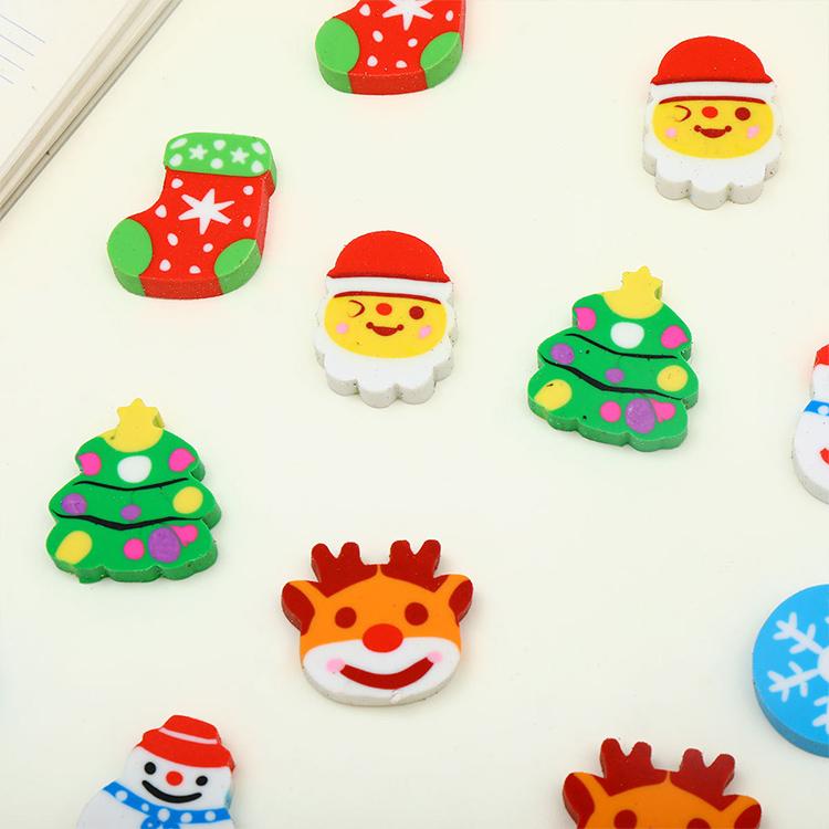5 PCS/Pack Christmas Creative Cartoon Eraser, Mini, Large