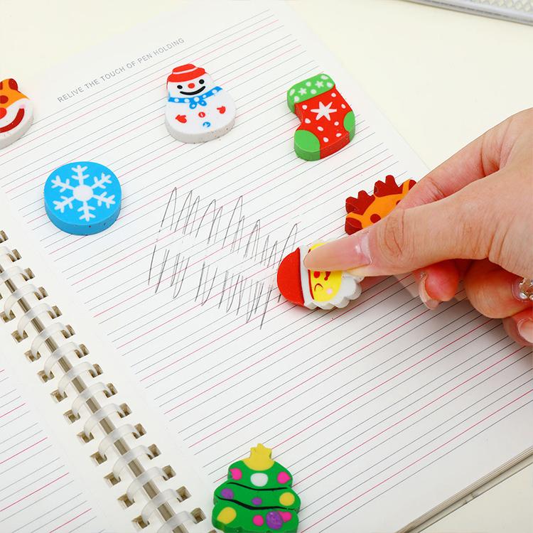 5 PCS/Pack Christmas Creative Cartoon Eraser, Mini, Large