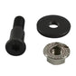 Black tailgate lock bolt components with washer and hex nut