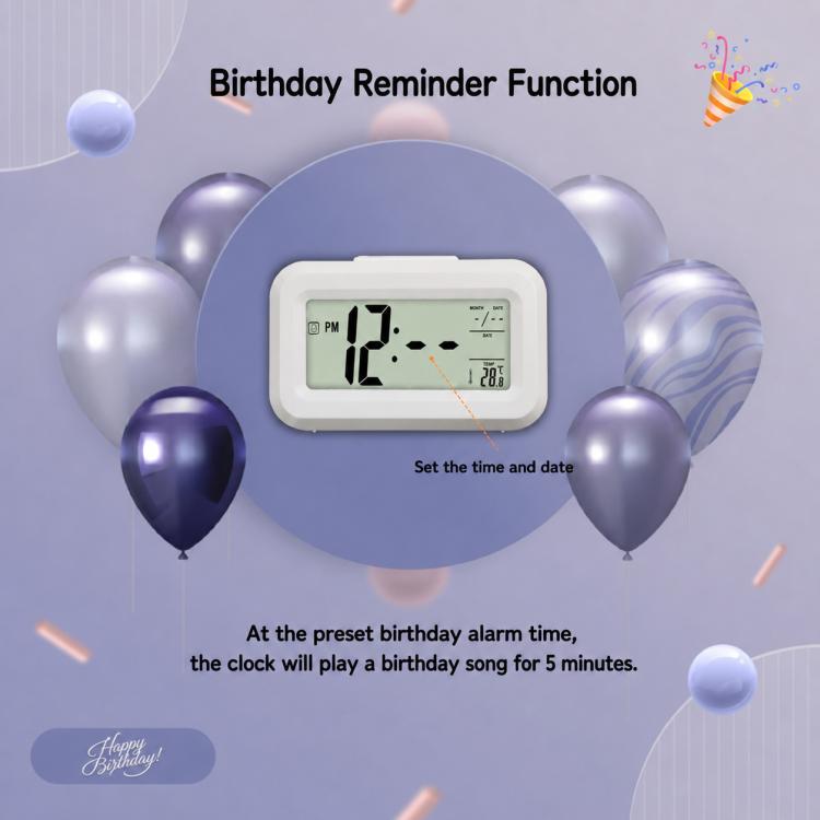 DS-2019 Multifunctional LCD Backlit Calendar Electronic Clock