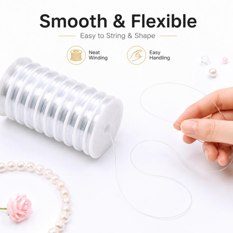 Stainless steel beading wire on a spool with flexible wire strand