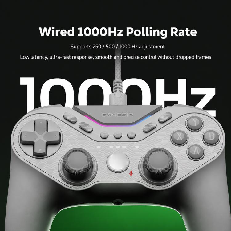 Wired controller with ABXY buttons and RGB center light bar