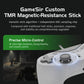Wired white controller with detailed thumbstick and top grip module