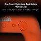 Orange controller back area with textured oval panel and back button outline