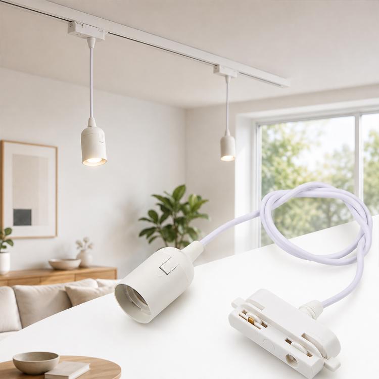 2-Wire Track Lamp Holder with 88cm Cable, E14, E27