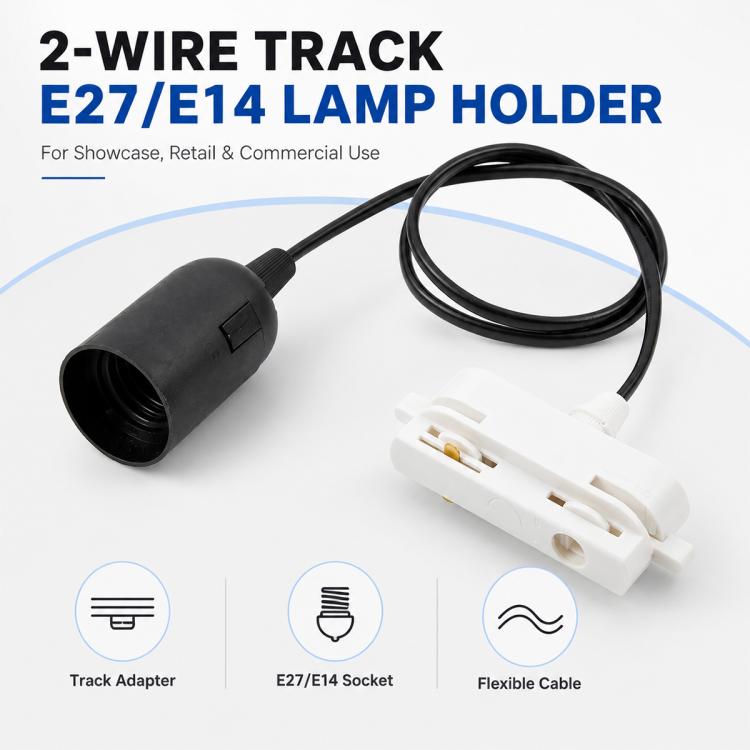 2-Wire Track Lamp Holder with 88cm Cable, E14, E27