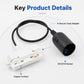 2-Wire Track Lamp Holder with 88cm Cable, E14, E27