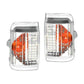 Pair of turn signal lights with clear housings and orange reflector LED sections
