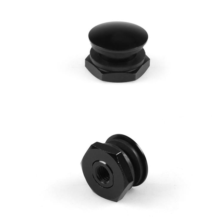 Rear glass strut kit component set: black cap and threaded aluminum open nut