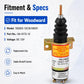 12V shutdown solenoid valve with mounting bracket and electrical terminals, front view