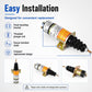 Shutdown solenoid valve with threaded plunger end, mounting bracket, and terminal studs