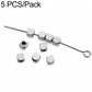 Silver-tone square/cube spacer beads with center holes, 5-pack on a pin