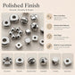 Polished stainless steel spacer beads with flower, ring, cube, and square styles, silver