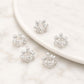 Silver-tone zircon inlaid loop spacer beads, small round beads with knotted loop design