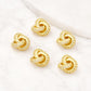 Gold-tone heart-shaped zircon inlaid spacer beads with sculpted loop and sparkle trim