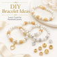 Assorted gold and silver tone spacer beads with rhinestone insets for DIY jewelry