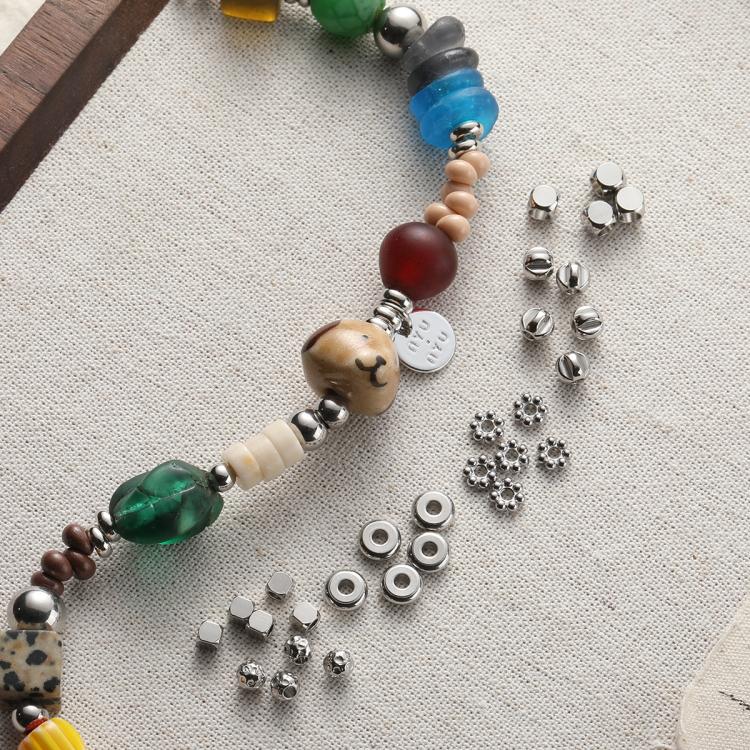 Tarnish-Resistant Titanium Steel Spacers and Beads DIY Accessories for Phone Straps