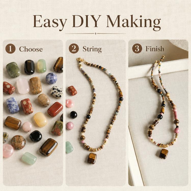 10PCS/Set Natural Loose-bead DIY Accessories for Bracelets and Necklaces