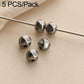 Vintage silver spacer beads set, small round beads with star-like cutouts and holes