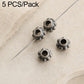Vintage silver spacer beads set, round spacer beads with textured edges and central holes