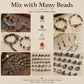 Vintage silver spacer beads set, mixed bead assortment shown for easy matching DIY styles