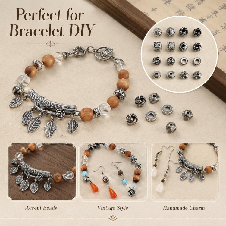 Tarnish-Resistant Vintage Silver Spacers and Beads DIY Accessories