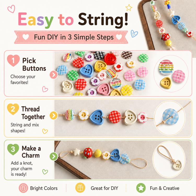 20 PCS/Set Colorful Resin Buttons for DIY Bracelets Accessories
