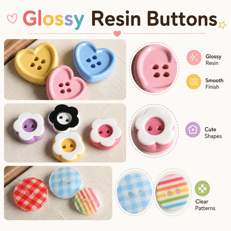 20 PCS/Set Colorful Resin Buttons for DIY Bracelets Accessories