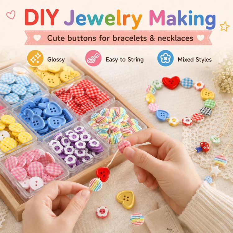 20 PCS/Set Colorful Resin Buttons for DIY Bracelets Accessories