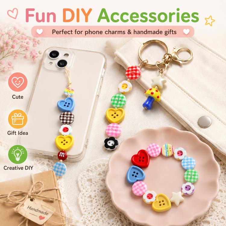 20 PCS/Set Colorful Resin Buttons for DIY Bracelets Accessories