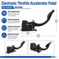 Black electronic throttle accelerator pedal with ribbed arm and mounting bracket