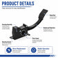 Black electronic throttle accelerator pedal details with ribbed pad and pivot housing
