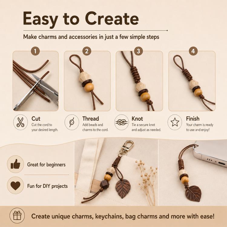3mm Versatile PU Leather String DIY Accessory Beading Wires