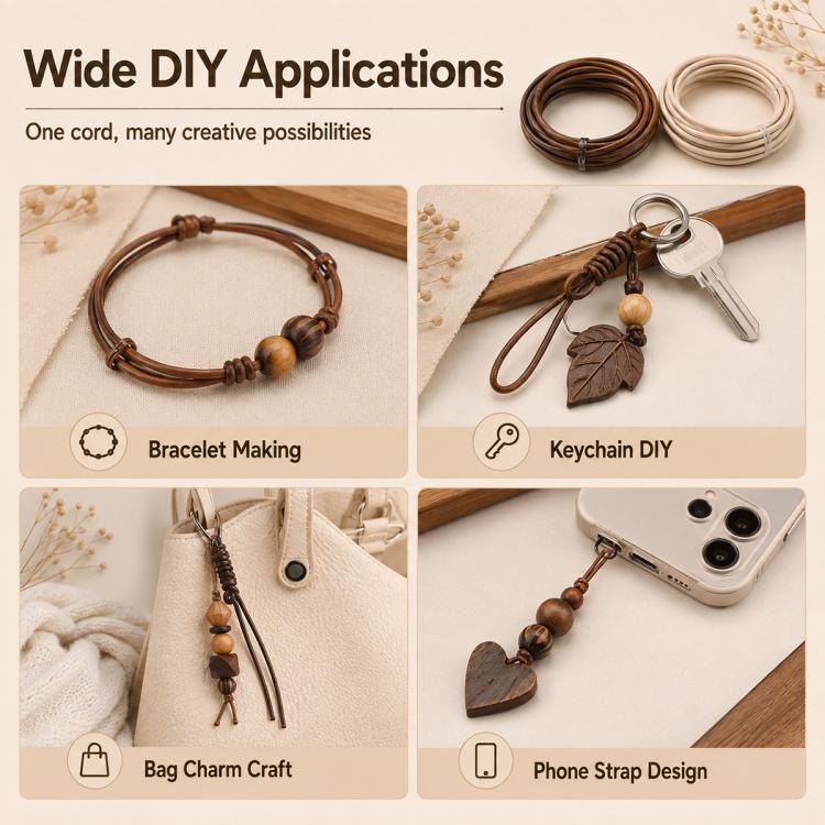 3mm Versatile PU Leather String DIY Accessory Beading Wires