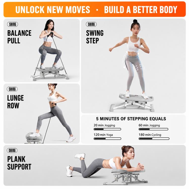 2 in 1 Home Fitness Equipment Stepper