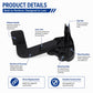 Black hood release handle lever with lever arm and mounting base, plastic